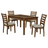 Atwood 5-Piece Rectangular Wood Dining Set Warm Brown