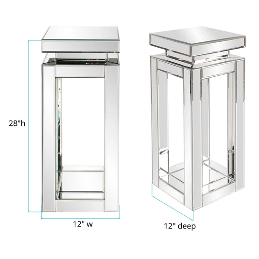 Mirrored Pedestal Table - small