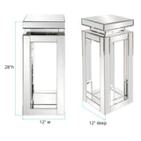Mirrored Pedestal Table - small
