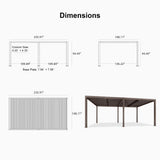 PURPLE LEAF Athena Louvered Pergola Outdoor Aluminum Pergola with Adjustable Roof for Deck Backyard Garden Hardtop Gazebo