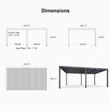 PURPLE LEAF Athena Louvered Pergola Outdoor Aluminum Pergola with Adjustable Roof for Deck Backyard Garden Hardtop Gazebo