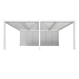 PURPLE LEAF Athena Louvered Pergola white Outdoor Aluminum Pergola with Shutter Wall Adjustable Gazebo Rainproof for Patio Deck Garden