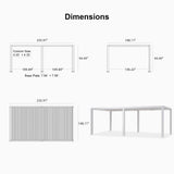 PURPLE LEAF Athena Louvered Pergola White Outdoor Aluminum Pergola with Roller Blind Adjustable Gazebo for Patio Deck Garden