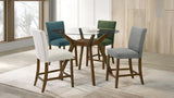 Paxton 5-Piece Round Glass Top Counter Height Dining Set Beige