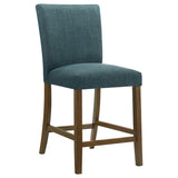 Paxton 5-Piece Round Glass Top Counter Height Dining Set Teal Blue