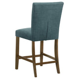 Paxton 5-Piece Round Glass Top Counter Height Dining Set Teal Blue