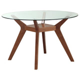 Paxton 5-Piece Round Glass Top Dining Table Set – Brown