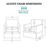 Slipcover Accent Armchair Single Sofa Chair, Mint
