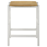 Edgeworth Wood Backless Counter Stool White (Set of 2)