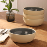 Gibson Elite - Made in Portugal - Port Gaia 4 Piece Cereal Bowl Set, 6.2” Stoneware Bowls, Reactive Glaze Finish, Soup, Dessert & Snack Bowls, Microwave & Dishwasher Safe