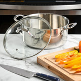 Martha Stewart Castelle 5-Quart Stainless Steel Dutch Oven with Lid, 18/8 Stainless Steel, Induction Safe