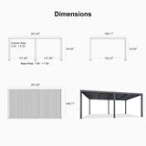 PURPLE LEAF Athena Louvered Pergola Outdoor Aluminum Pergola with Adjustable Roof for Deck Backyard Garden Hardtop Gazebo