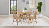 Andrews 5-Piece Round Wood Dining Room Table Set – Light Ash