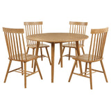 Andrews 5-Piece Round Wood Dining Room Table Set – Light Ash