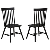 Andrews Windsor Spindle Back Dining Side Chair - Black (Set of 2)