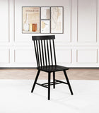 Andrews Windsor Spindle Back Dining Side Chair - Black (Set of 2)