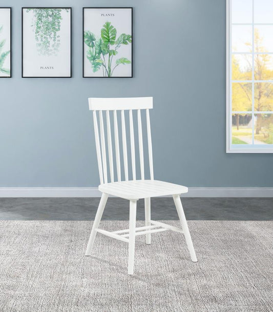 Andrews Windsor Spindle Back Dining Side Chair  - White (Set of 2)