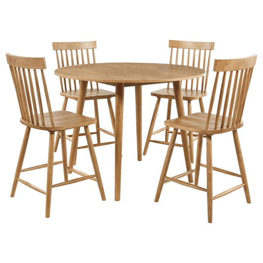Andrews 5-Piece Round Counter Height Dining Set Light Ash