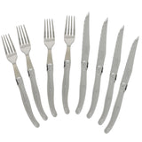 Laguiole Stainless Steel Steak Knife & Fork Set, 8pc