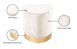 Heart Velvet Upholstered Stool