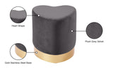 Heart Velvet Upholstered Stool