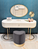 Heart Velvet Upholstered Stool