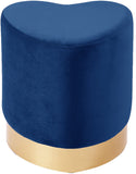 Heart Velvet Upholstered Stool