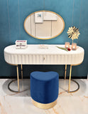 Heart Velvet Upholstered Stool