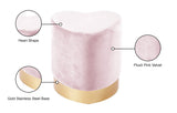 Heart Velvet Upholstered Stool