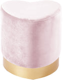 Heart Velvet Upholstered Stool