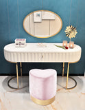 Heart Velvet Upholstered Stool