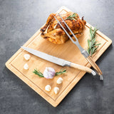 Laguiole Olive Wood Carving Set & Bamboo Moat Board