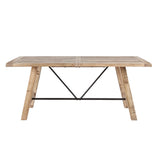 Reclaimed Natural Wood Dining Table with Metal Support *