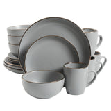 Gibson Home Rockaway Gold 16-Piece Stoneware Dinnerware Set