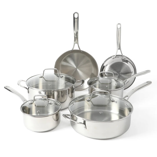 Martha Stewart Castelle 10-Piece Stainless Steel Cookware Set