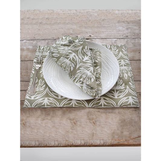 French Home Set of 4 Botanical Placemats - Sage