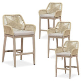 PURPLE LEAF Modern Bar Stools Aluminum Bar Stool with Cushion for Indoor and Outdoor, Kitchen Island