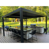 PURPLE LEAF Athena Louvered Pergola Outdoor Aluminum Pergola with Adjustable Roof for Deck Backyard Garden Hardtop Gazebo