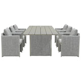 PURPLE LEAF Sanori Patio Dining Set Modern Large Weather-Resistant Table and Aluminum Chairs with Cushions for Garden Beige