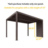 PURPLE LEAF Louvered Pergola Accessory Aluminum Louver Grille for Optimal Privacy, Sunlight Control Side Fixed Shutter Wall, for Bronze Pergola Not Included