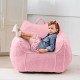 MAXYOYO Kids Bean Bag Chair, Sherpa Bean Bag Couch with Decorative Edges for children's room (Light Pink)