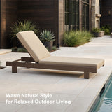 PURPLE LEAF Outdoor Daybed for Patio,  Poolside Chaise Lounge Bed with Cushion, Olefin Blend Fabric, Aluminum Frame Sunbed with Side Table for Deck and Backyard