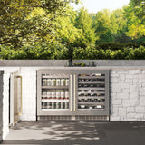 ZLINE 24" Touchstone 151 Can Beverage Fridge DuraSnow® Stainless Steel Glass Door And Champagne Bronze Handle RBSOZ-SN-24-CB