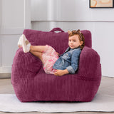 MAXYOYO Kids Bean Bag Chair, Corduroy Bean Bag Couch with Armrests for Children's Room (Rose Pink)