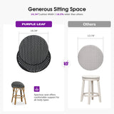 PURPLE LEAF Patio Oversized Backrest Bar Height Stool Set of 2 Outdoor Round Barstools Aluminum Frame Woven Rattan for Indoor Kitchen Dining Bistros Cafe Restaurant