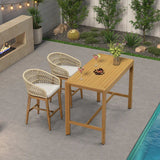 PURPLE LEAF Outdoor Bar Stools Counter Stools Rattan Bar Stools Chair with Backrest for Indoor or Outdoor, Kitchen lsland