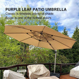 PURPLE LEAF Double Top 11 ft Round Outdoor Patio Umbrella with High Quality Sunbrella Fabric
