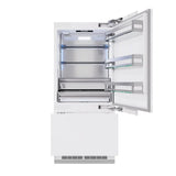 ZLINE 36" Panel Ready Built-In Bottom Freezer Refrigerator,Water Dispenser, Ice Maker, RBIT-36
