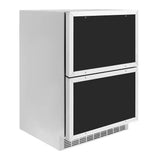 ZLINE 24" Touchstone 168 Can Outdoor-Rated Dual Refrigerator Drawer, Panel Ready, RDSPO-24