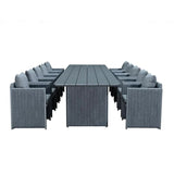 PURPLE LEAF Sanori Outdoor Dining Set Weather-Resistant Aluminum Table and Chairs Set with Backrest Pillow and Olefin Cushions for Deck